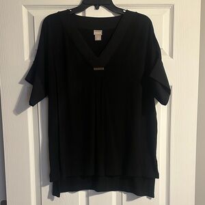 Chico's Black V-Neck Blouse